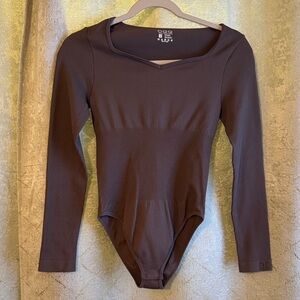 Long Sleeve Brown Bodysuit